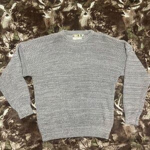 Vintage Knitted Men's Classic Gray Knit Crewneck Sweater XXXL 3XL